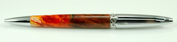 Swarovski Chrystal Ballpoint with Red to Black Burl - Click Image to Close
