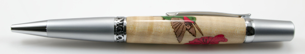 Humming Bird Wood Inlay Ballpoint - Click Image to Close