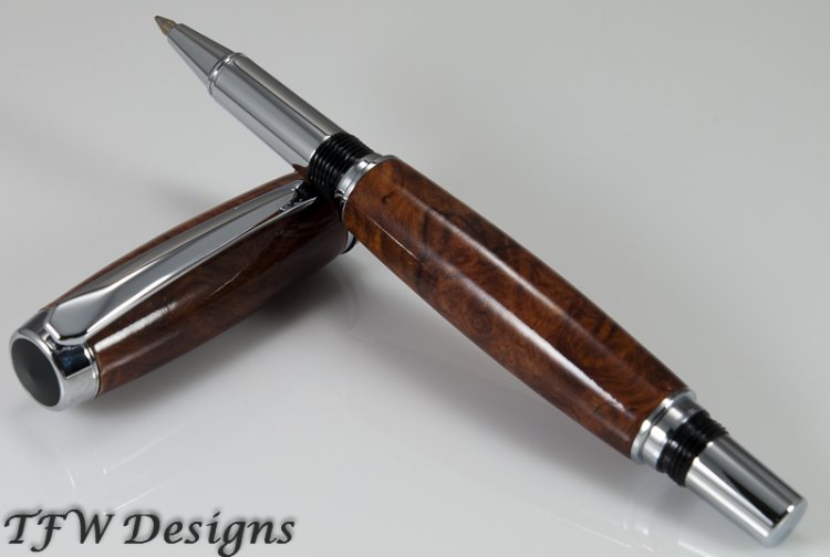 Amboyna Burl Rollerball Pen - Click Image to Close