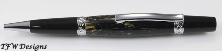 Black and Yellow Swirl Ballpoint - Click Image to Close