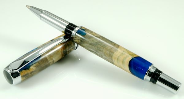 Acrylic & Burl Rollerball Pen - Click Image to Close
